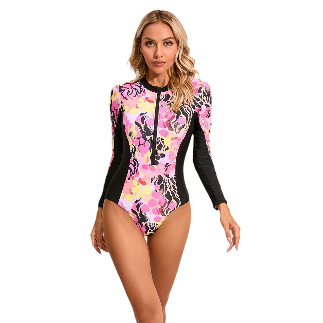 Dame Langærmet Swimsuit med grafisk design Skovae