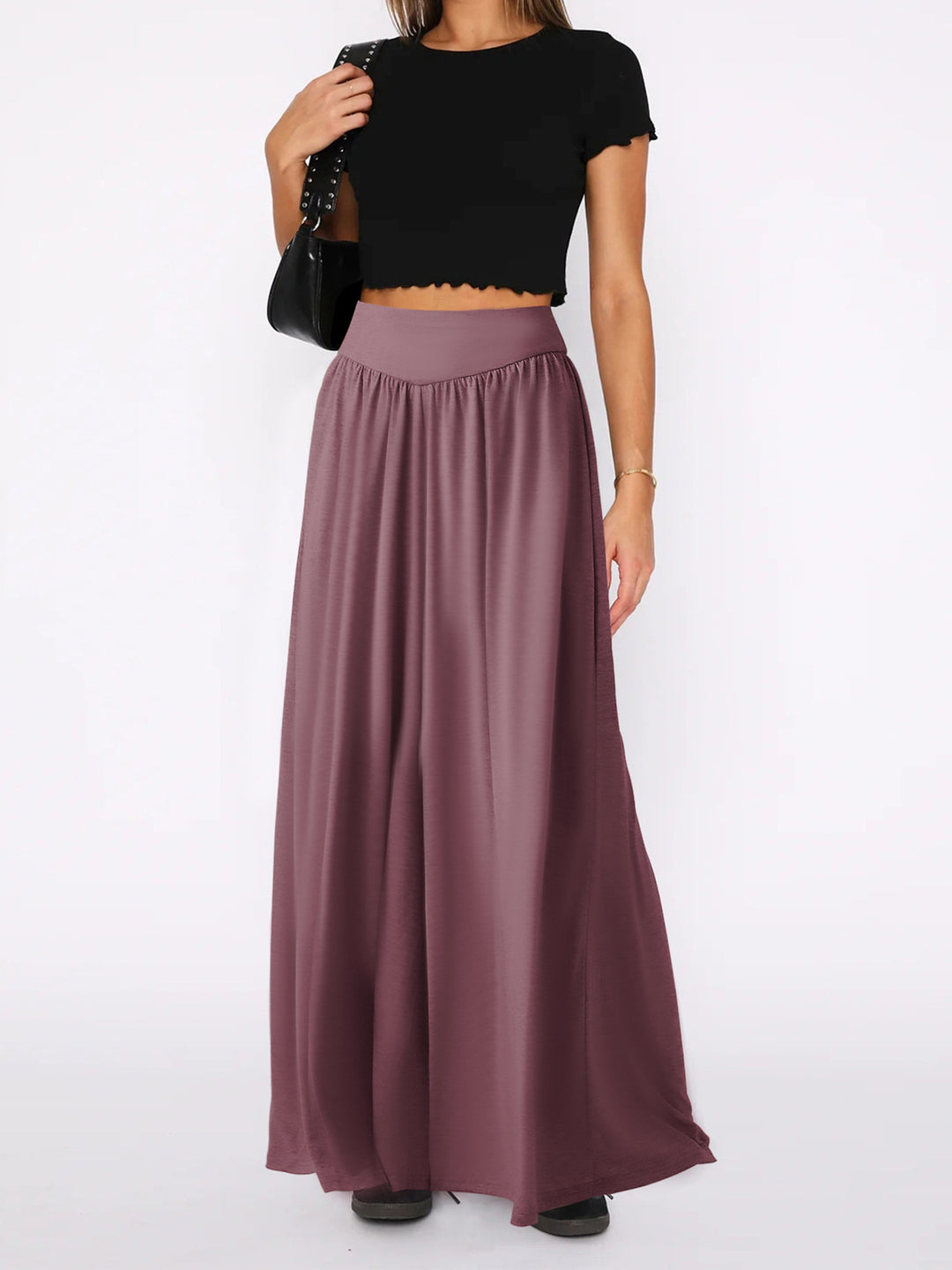 Dame Højtaljet Maxi-Nederdel med flydende design Stilla