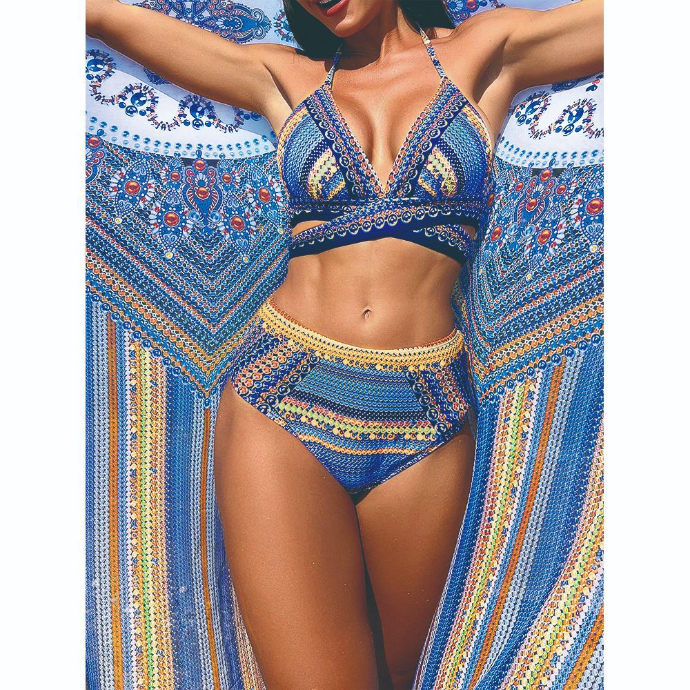 Dame Bikini-sæt med fashionable vikkedesign og raffinerede flæser Stilla