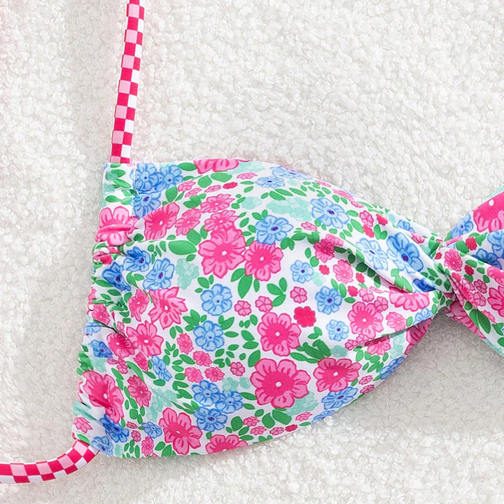 Dame Floral Bikini med justerbare bindebånd Skovae
