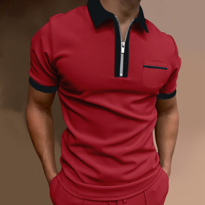 Herre Zip-Front Stilfuld Poloshirt Stilla