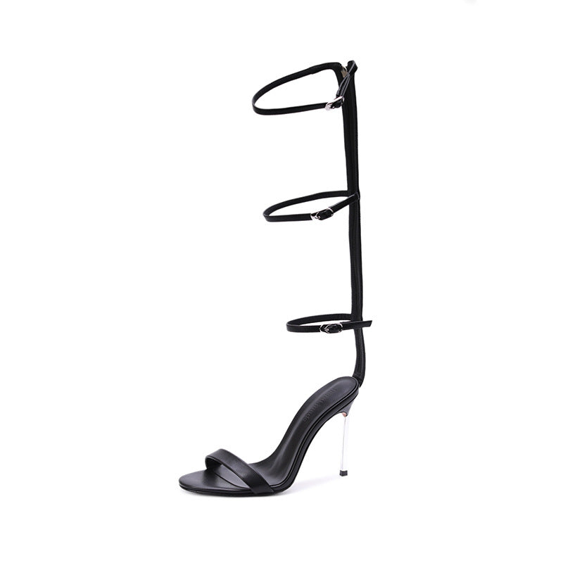 Femme High-Heel Strappy Sandaler med udvidet snørredesign Stilla