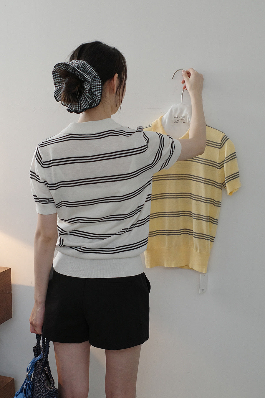 Dame Poloshirt med stribet design og klassisk krave Stilla