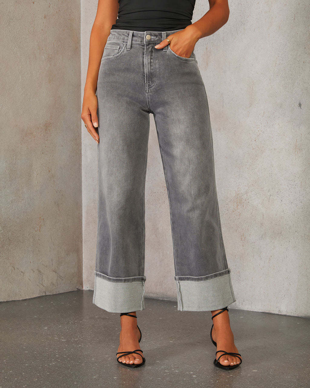 Kvinder Loose-Fit Denim Jeans med Kontrasterende Kanter Stilla