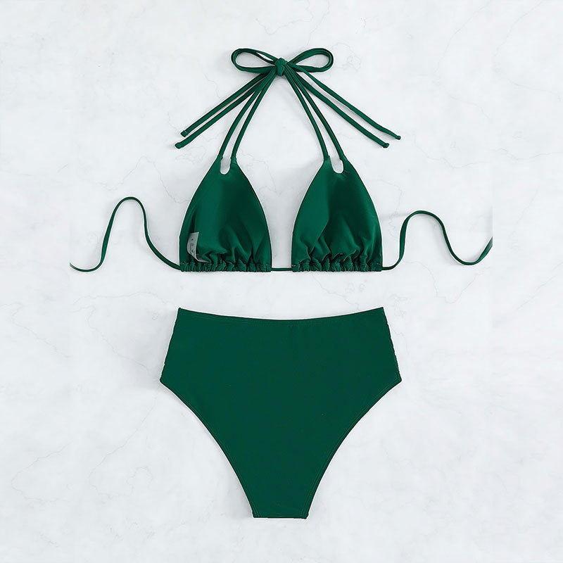 Dame Højskåret Triangel-Bikini med innovativt Cut-Out-Design Skovae