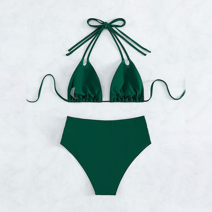 Dame Højskåret Triangel-Bikini med innovativt Cut-Out-Design Skovae