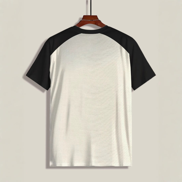 Herrer T-shirt med kreativ håndværkertryk og afslappede raglanærmer Stilla