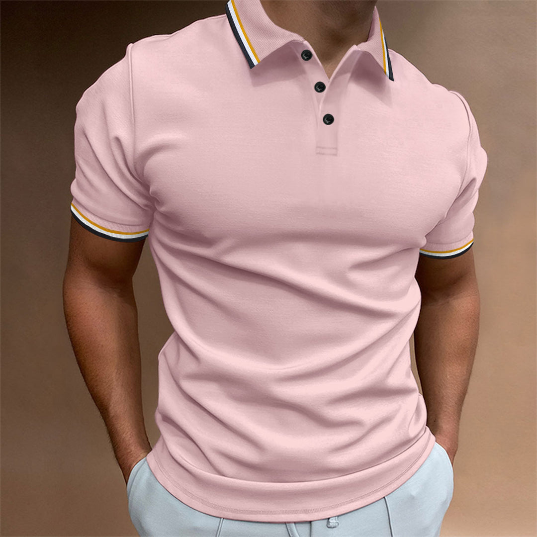 Herrer sporty polo skjorte med kontrastfarvede ærmeafslutninger Stilla
