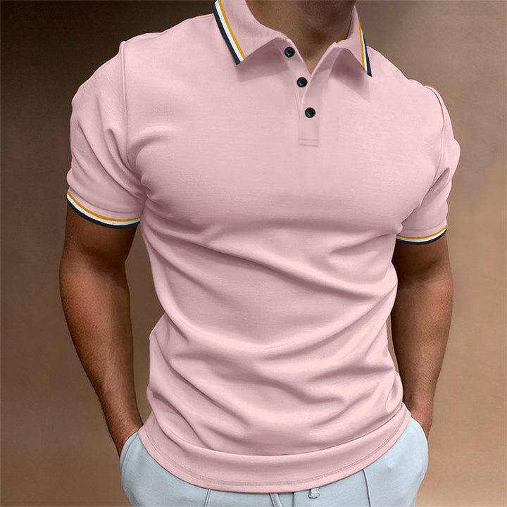 Herrer sporty polo skjorte med kontrastfarvede ærmeafslutninger Stilla