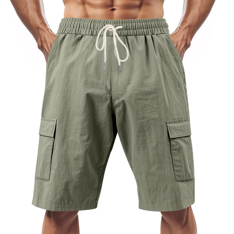 Herren nan teknisk cargo shorts med elastisk tunnelstræk, sikre klaplommer og hurtigttørrende funktionsmateriale Skovae