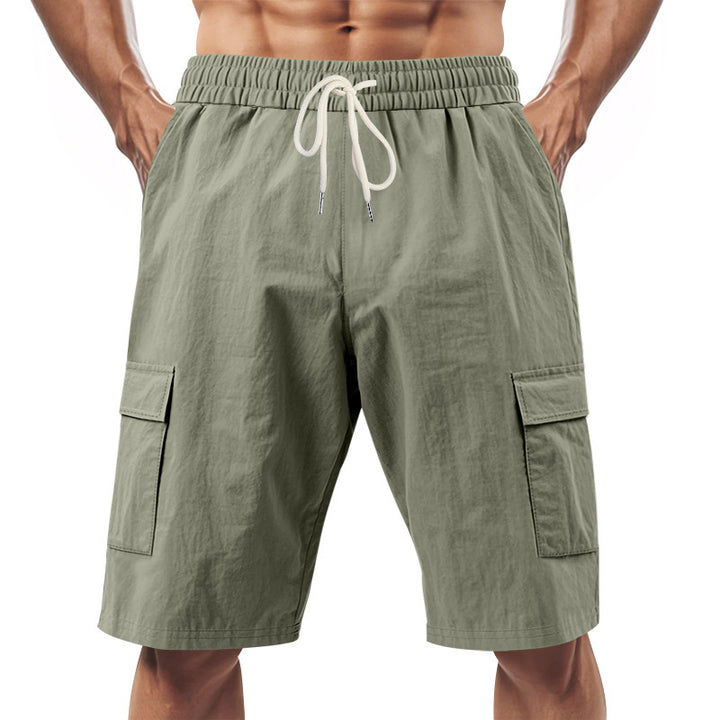 Herren nan teknisk cargo shorts med elastisk tunnelstræk, sikre klaplommer og hurtigttørrende funktionsmateriale Skovae