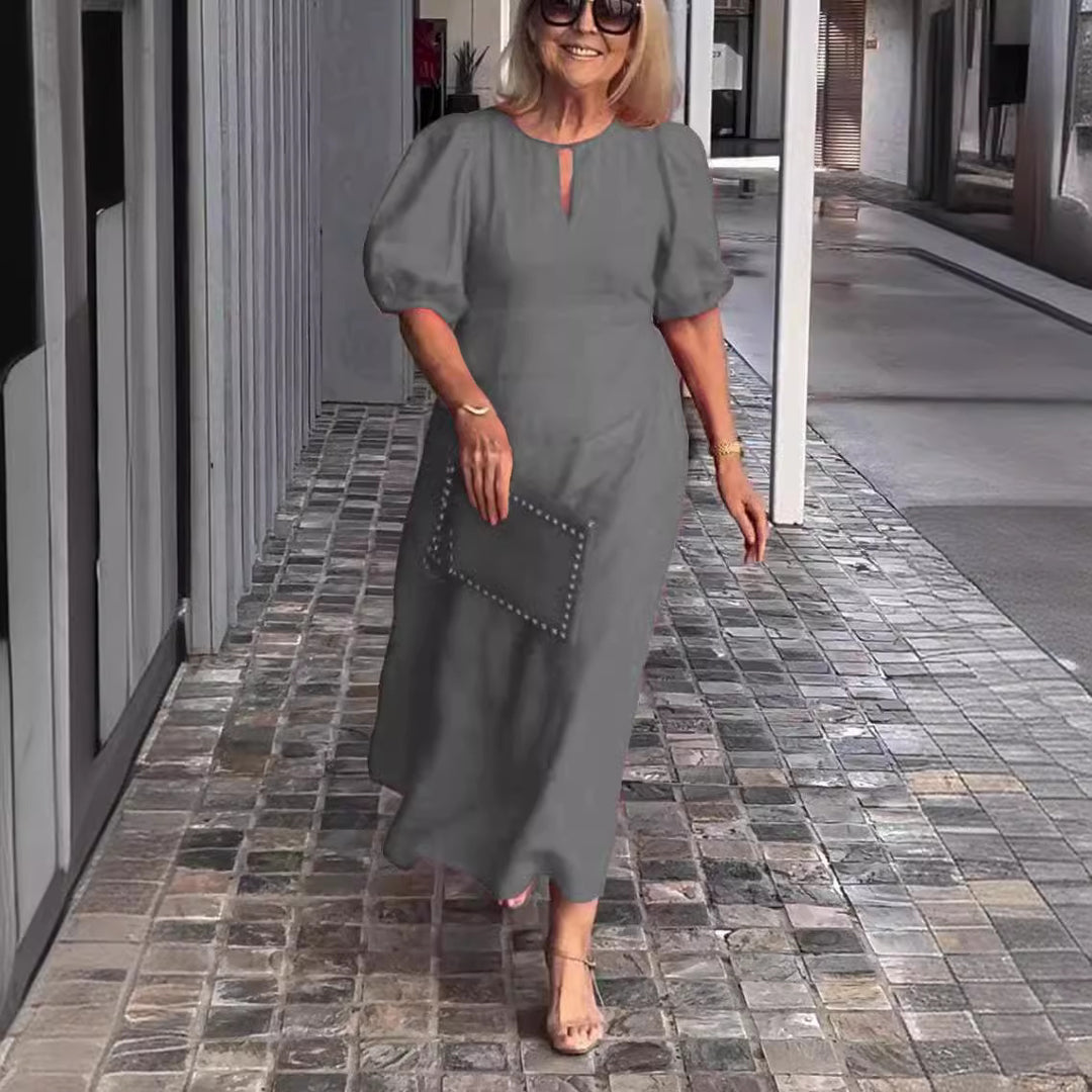 Damer Elegant Puffærmede Maxi Kjole Stilla