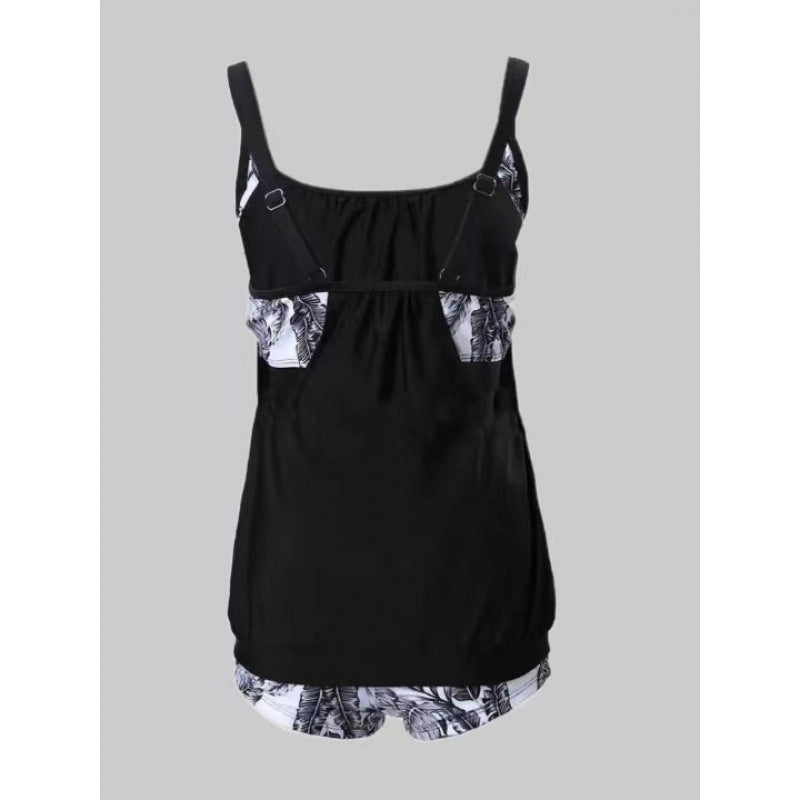 Dame Tankini-sæt med raffinerede flæse detaljer og sporty snit Skovae