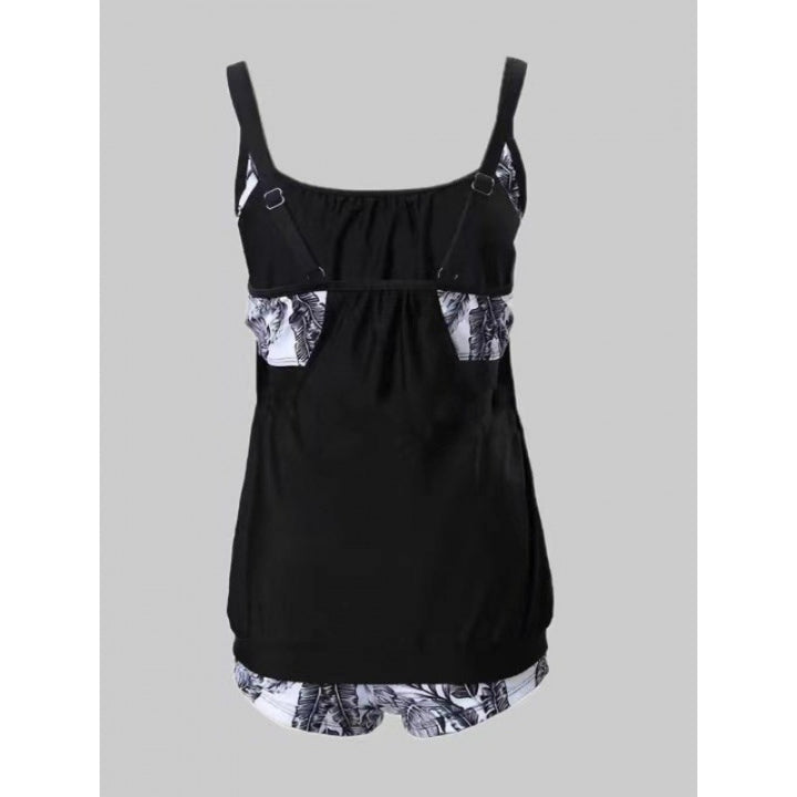 Dame Tankini-sæt med raffinerede flæse detaljer og sporty snit Skovae