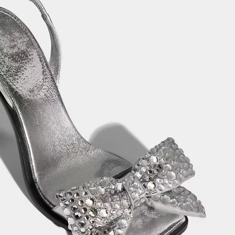 Femme Stylish Strass-dekoreret Slingback-hæle Stilla