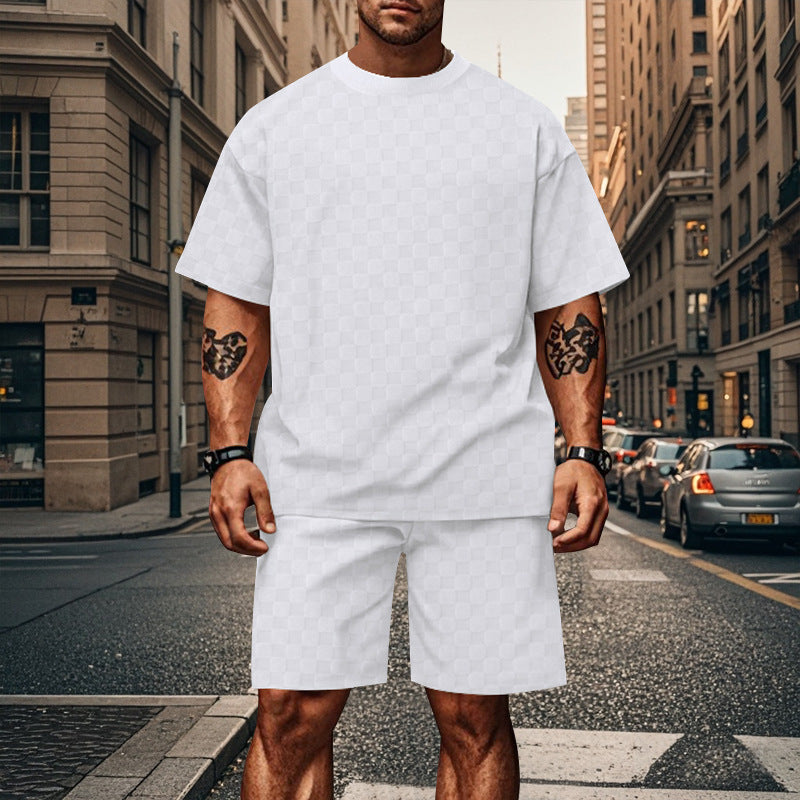 Herrer Oversized Fritids sæt med behagelig T-shirt og shorts Stilla