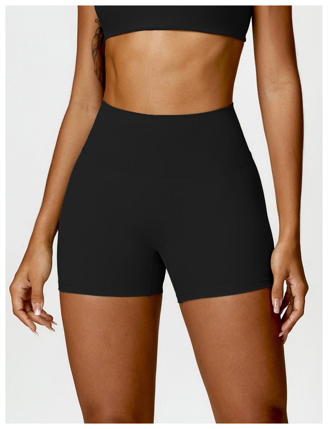 Stilla | Talje Børstet Yoga Shorts Mave Kontraherende Fersken Hip Raise Slim Fit Løbe Fitness Bukser