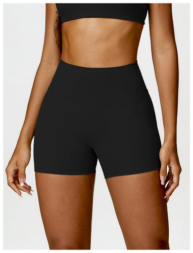 Stilla | Talje Børstet Yoga Shorts Mave Kontraherende Fersken Hip Raise Slim Fit Løbe Fitness Bukser