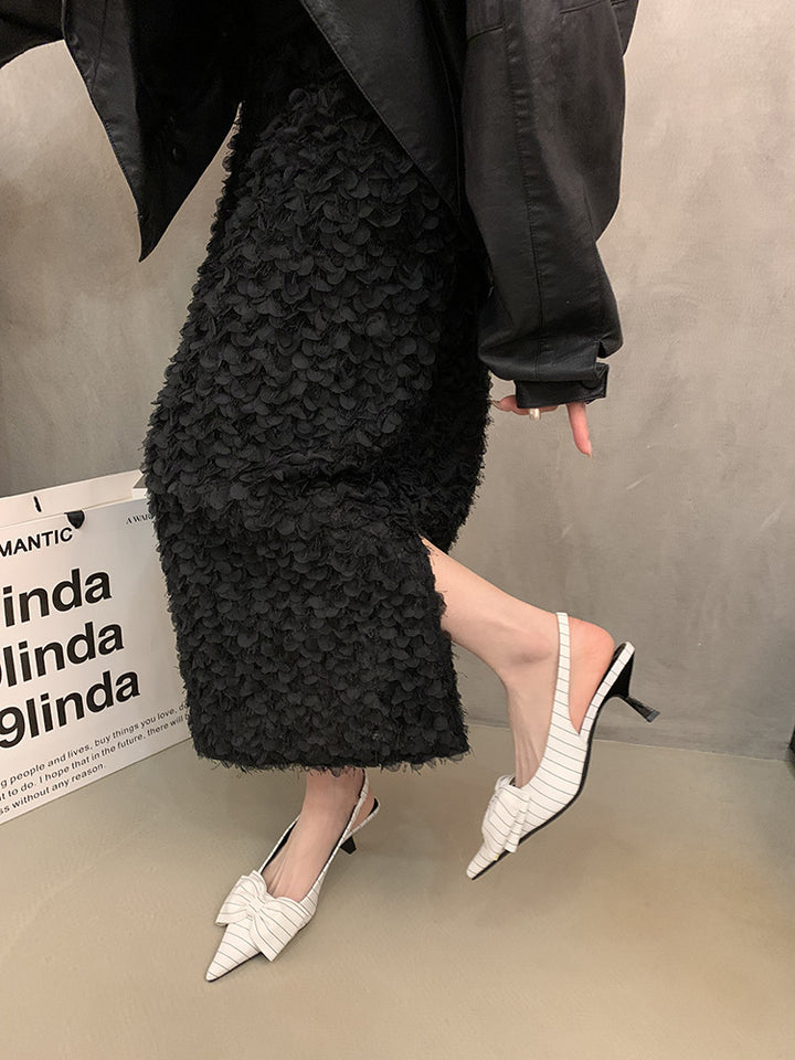 Dame Slingback High Heel Pumps med dekorativt sløjfedetail Stilla