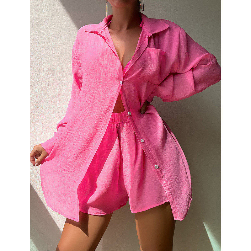 Dame afslappet sæt med oversized bluse og shorts Stilla