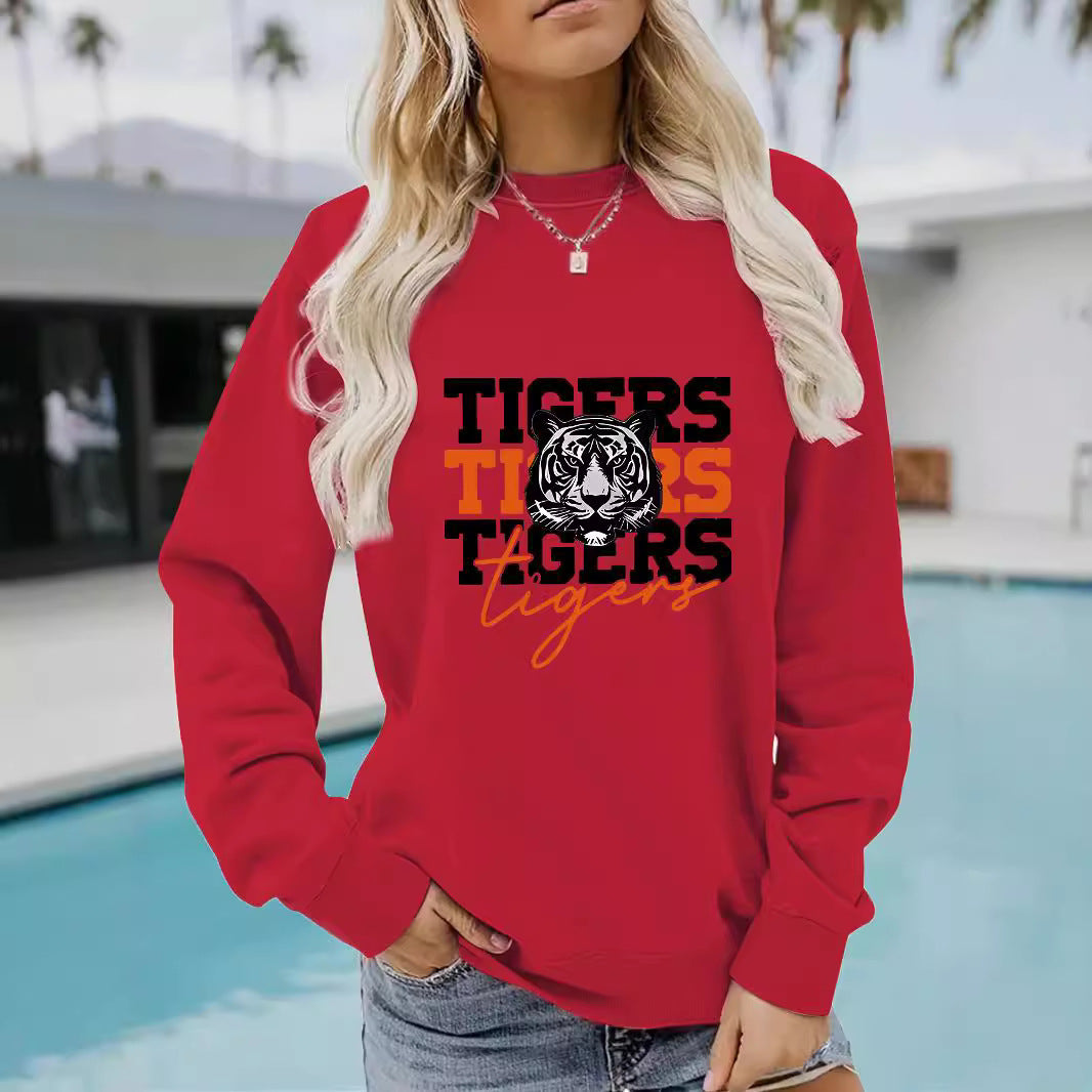 Kvinders trøje med animalistisk tigerdesign og afslappet pasform Stilla