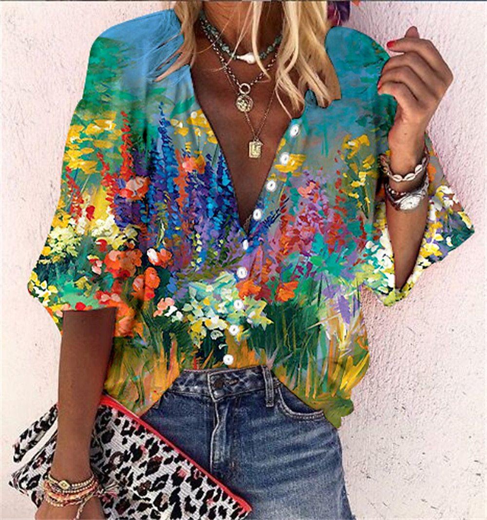 Skovae | Spidsbroderet Boho Langærmet Tunika Bluse