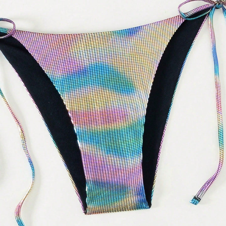 Dame funktionel triangel-bikini med stilfuld farvegradient Skovae