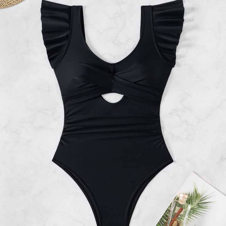 Dame Én-delt Badedragt med fashionable Flæser og raffineret Cut-Out Stilla