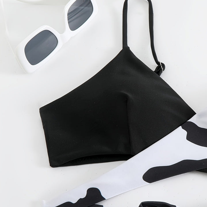 Dame trekant-bikini med sporty knude-design Skovae
