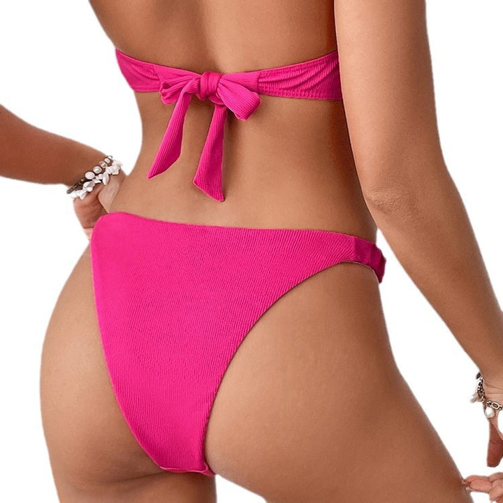 Dame bikini sæt med blomster bustier top og høj udskæring Stilla