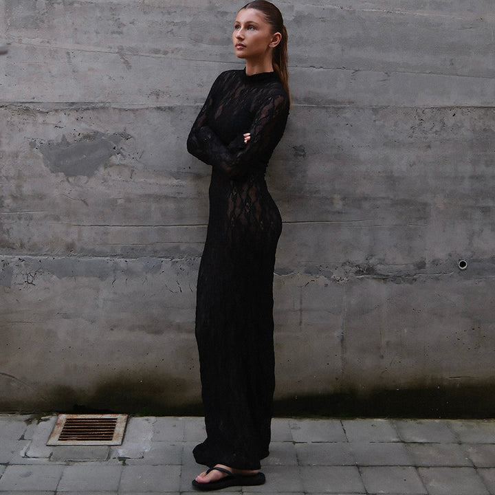 Femme Elegante Spidse Maxi Kjole Stilla