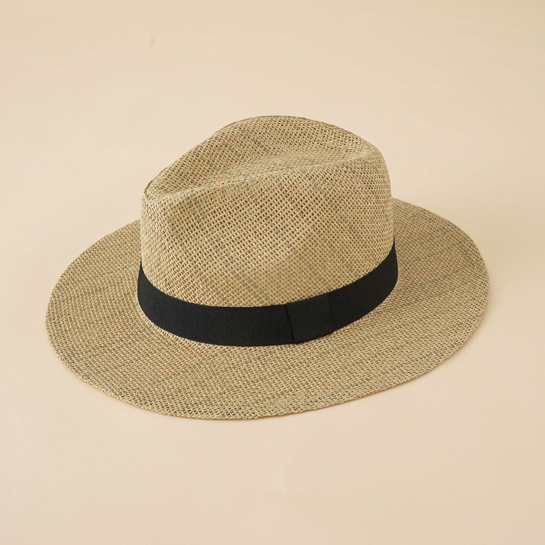 Dame Strand-Fedora-hat lavet af åndbart naturmateriale med bred skygge og smart bånd Skovae