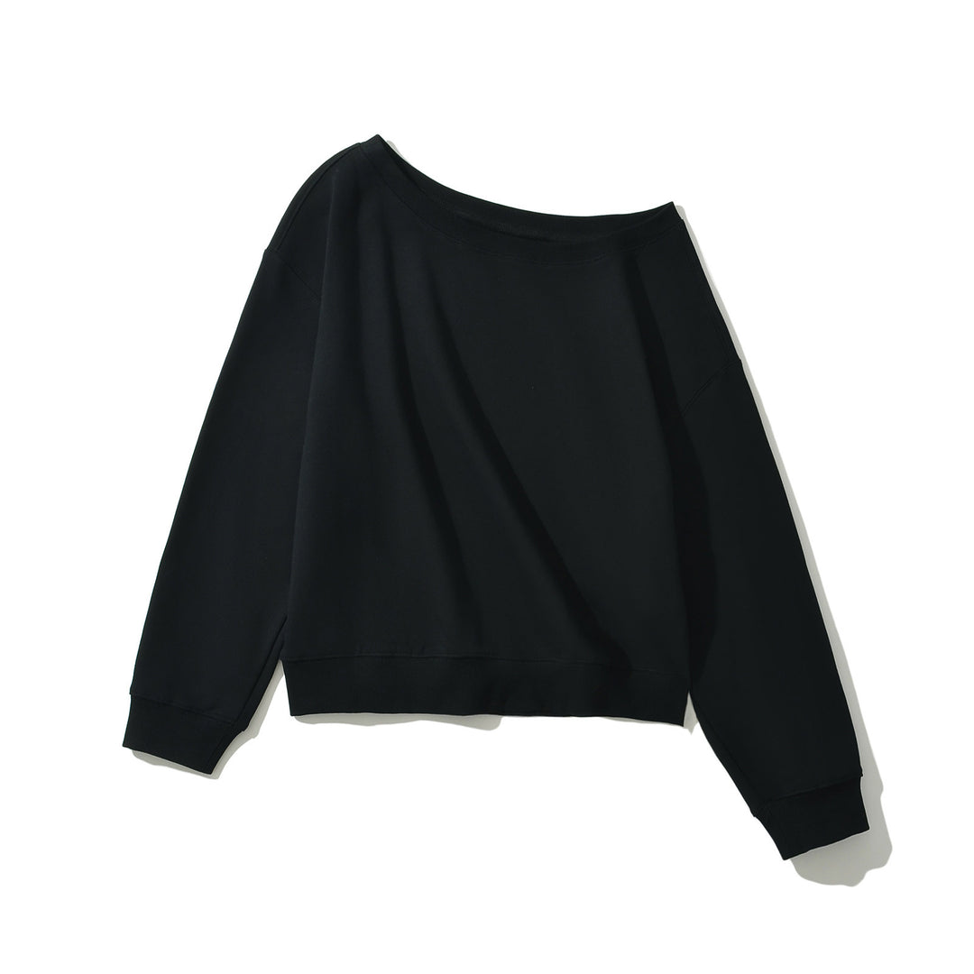 Dame casual oversized sweatshirt med bred udskæring og højkvalitets bomuldsblanding Stilla