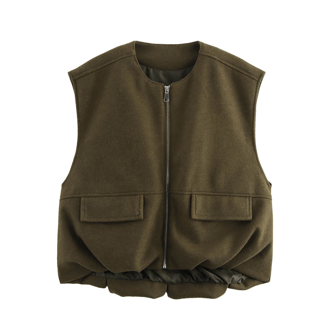Femme Utility Puffer-vest med skjulte lommer Stilla