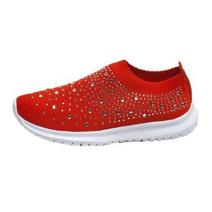 Dame mode sneakers med glimmer-detaljer og elastisk pasform Stilla