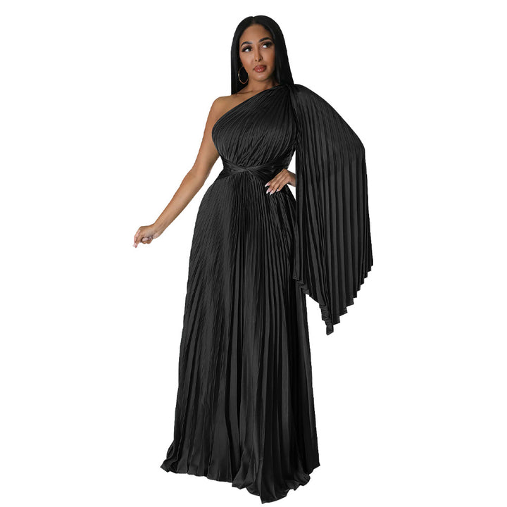 Dame Maxi-kjole med asymmetrisk One-Shoulder-design og elegant drapering Stilla