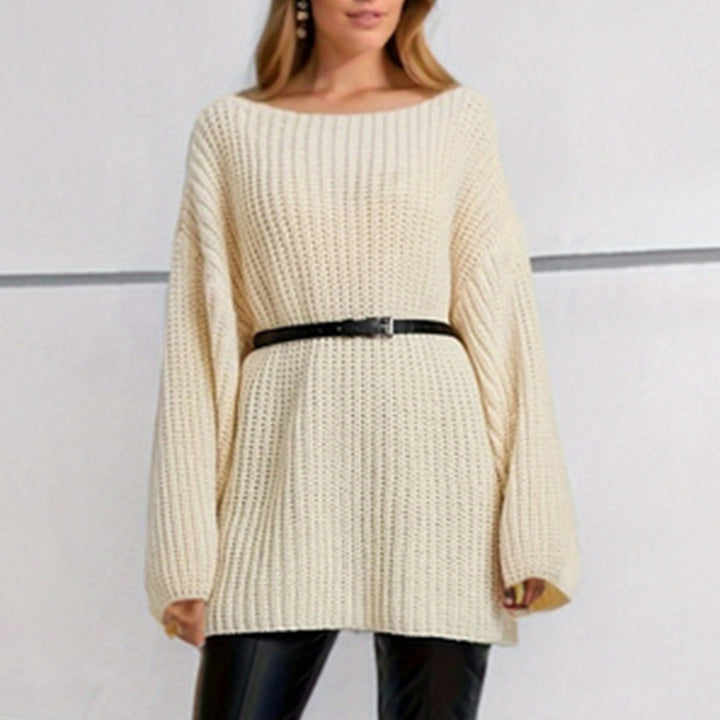 Kvinders afslappede strikket sweater med løs pasform og dropped shoulders Stilla