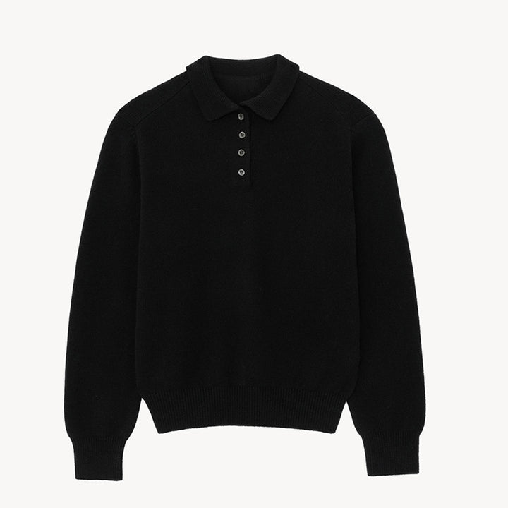 Dame Sporty Langærmet Polo T-shirt med kontrasterende krave og materialer af høj kvalitet Stilla
