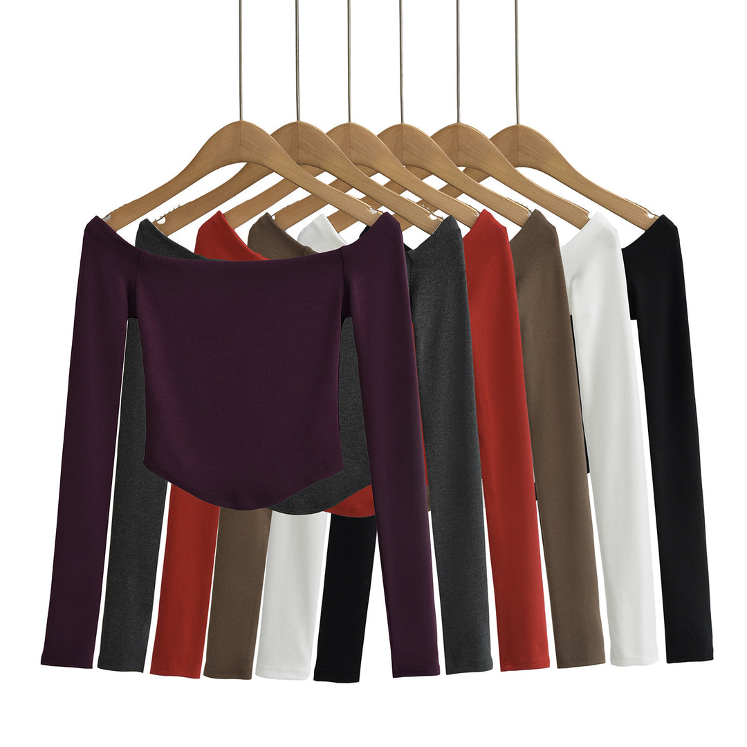 Dame Off-Shoulder Langærmet Top med figursyet snit og elegant design Stilla