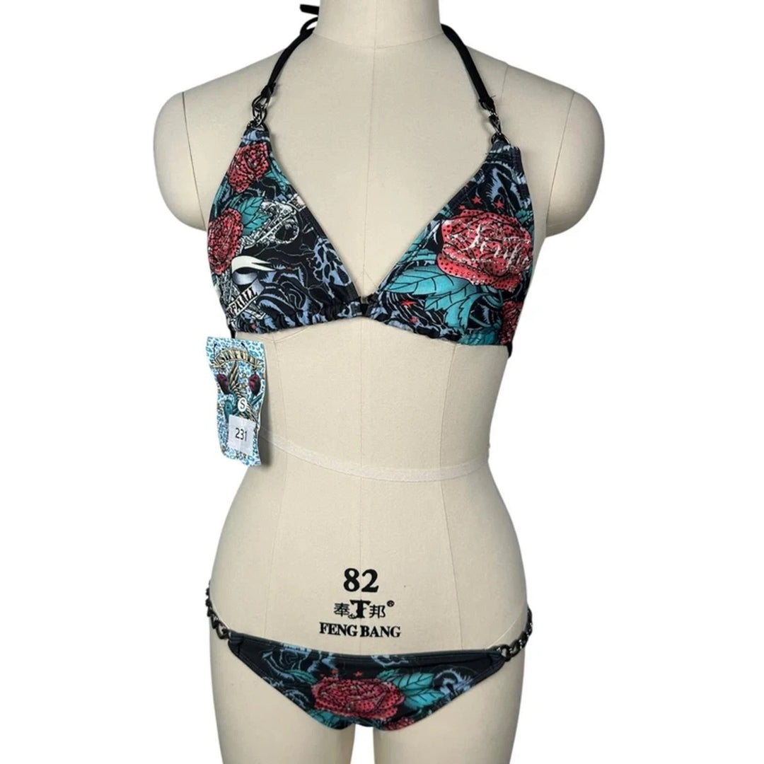 Dame bikini-sæt med unik grafisk design Skovae