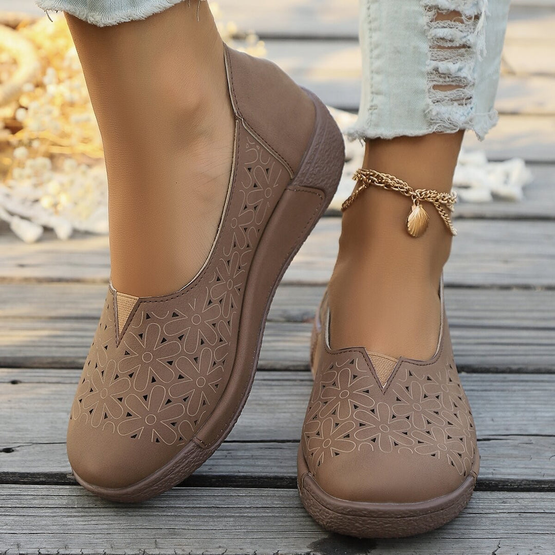 Dame Elegante Slippers med blomster cut-out design og skridsikker sål Stilla