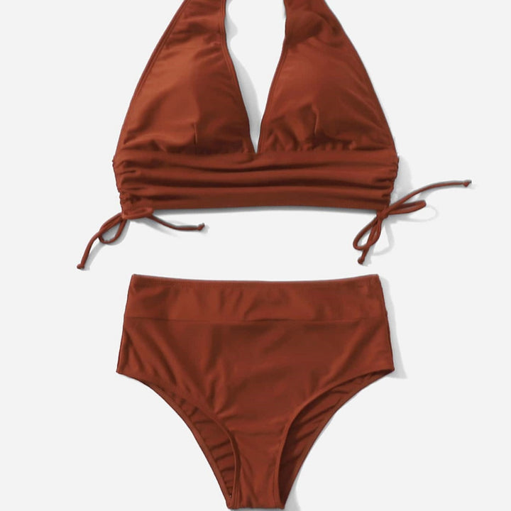 Dame højskåret bikini med justerbare flæser Skovae