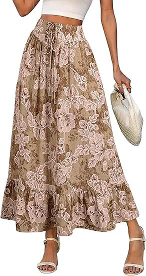 Dame jumpsuit med blomstertryk og elastisk talje
