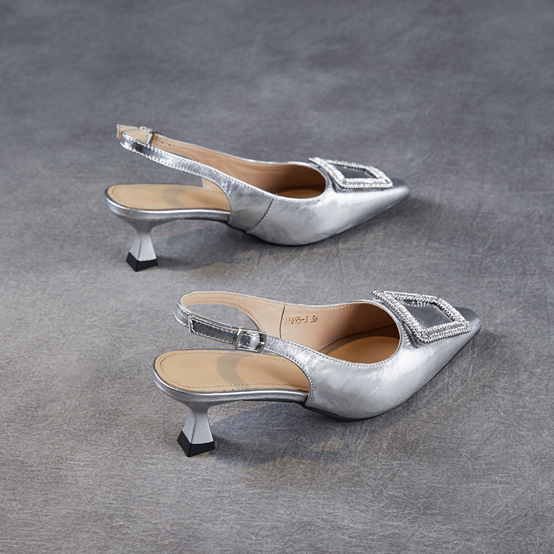 Dame Slingback Hæle med dekorativ spænde-detalje Stilla