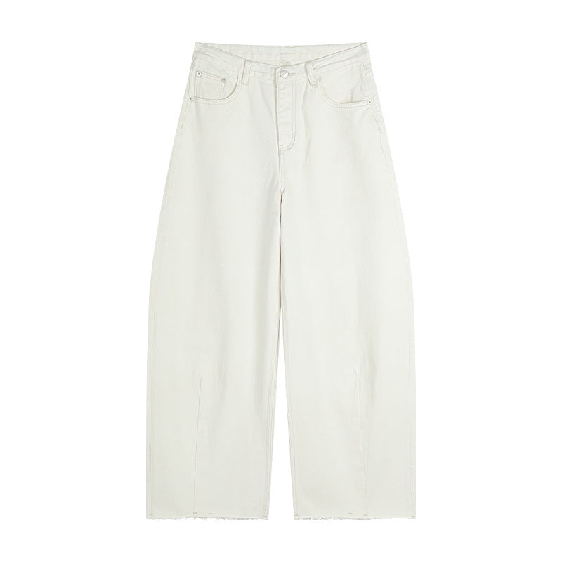Dame bredt skåret jeans med høj talje og afslappet snit Stilla