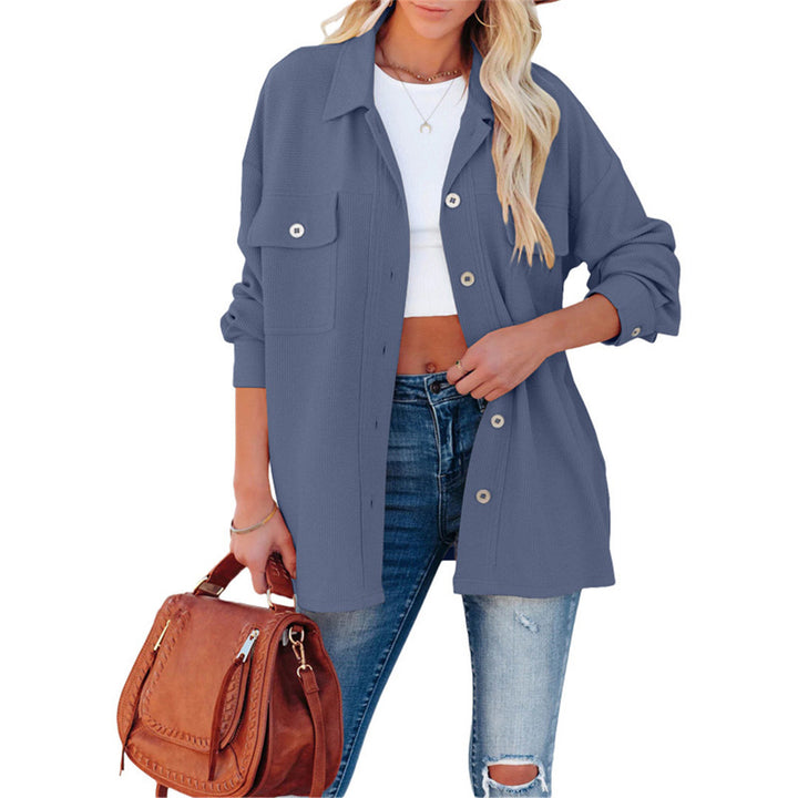 Dame Overshirt med struktureret stof og knapbar front Stilla