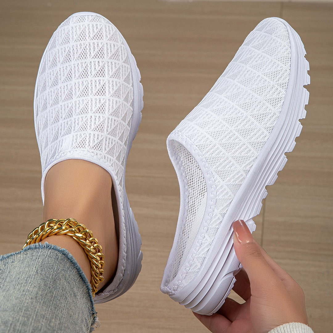 Damer nan åndbar net-sneaker med diamantstruktur-overdel og dæmpet let sål Skovae