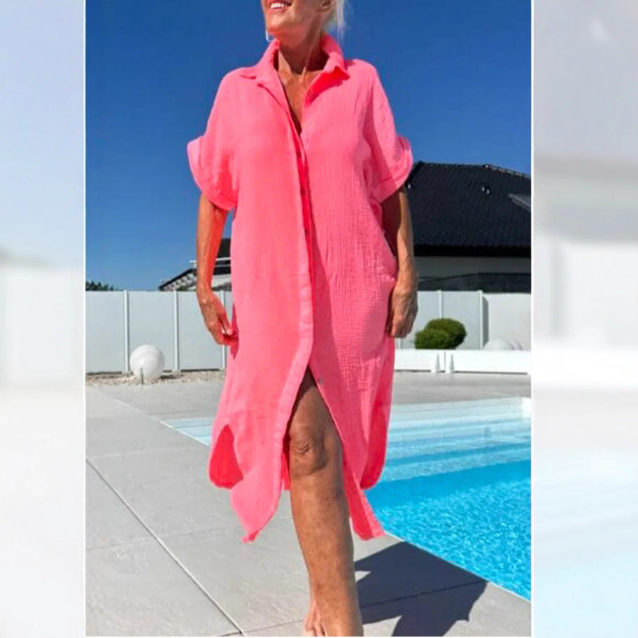 Dame Knap-Down Strand Cover-Up Tunika Stilla