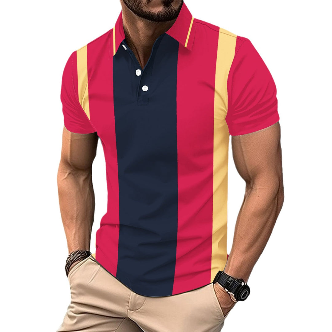 Herren Poloshirt med sporty stribe mønster og innovativ krave Stilla