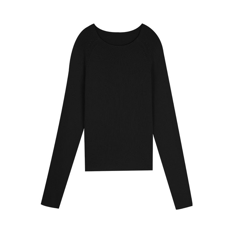 Dame elegant strikpullover med fin tekstur og rund halsudskæring Stilla